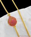 30 Inches Long Ravishing Ruby Stone Dollar Mugappu Side Pendant Design MCH167