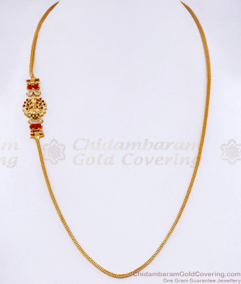 South Indian Lakshmi Design 1 Gram Gold Mugappu Thali Chain Design MCH1671