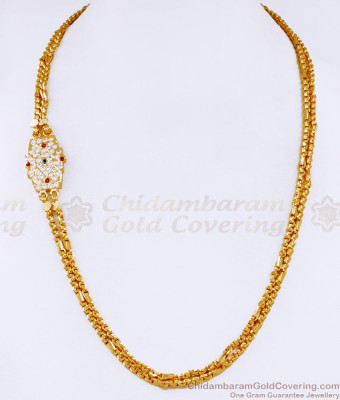 Original Impon Double Line Mugappu Chain Gati Stone Jewelry Collection MCH1676