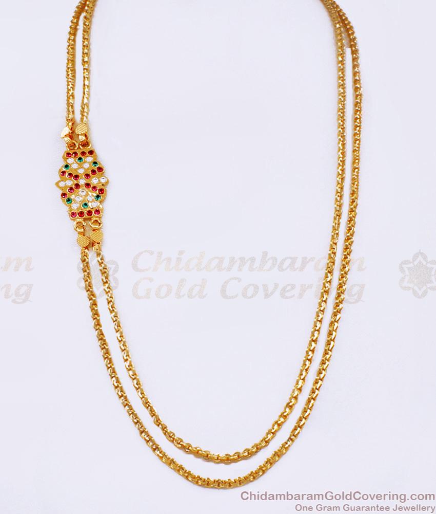 Buy High Quality Impon Multi Stone Mugappu Thali Chain For Women MCH1677 Buy High Quality Impon Multi Stone Mugappu Thali Chain For Women MCH1677