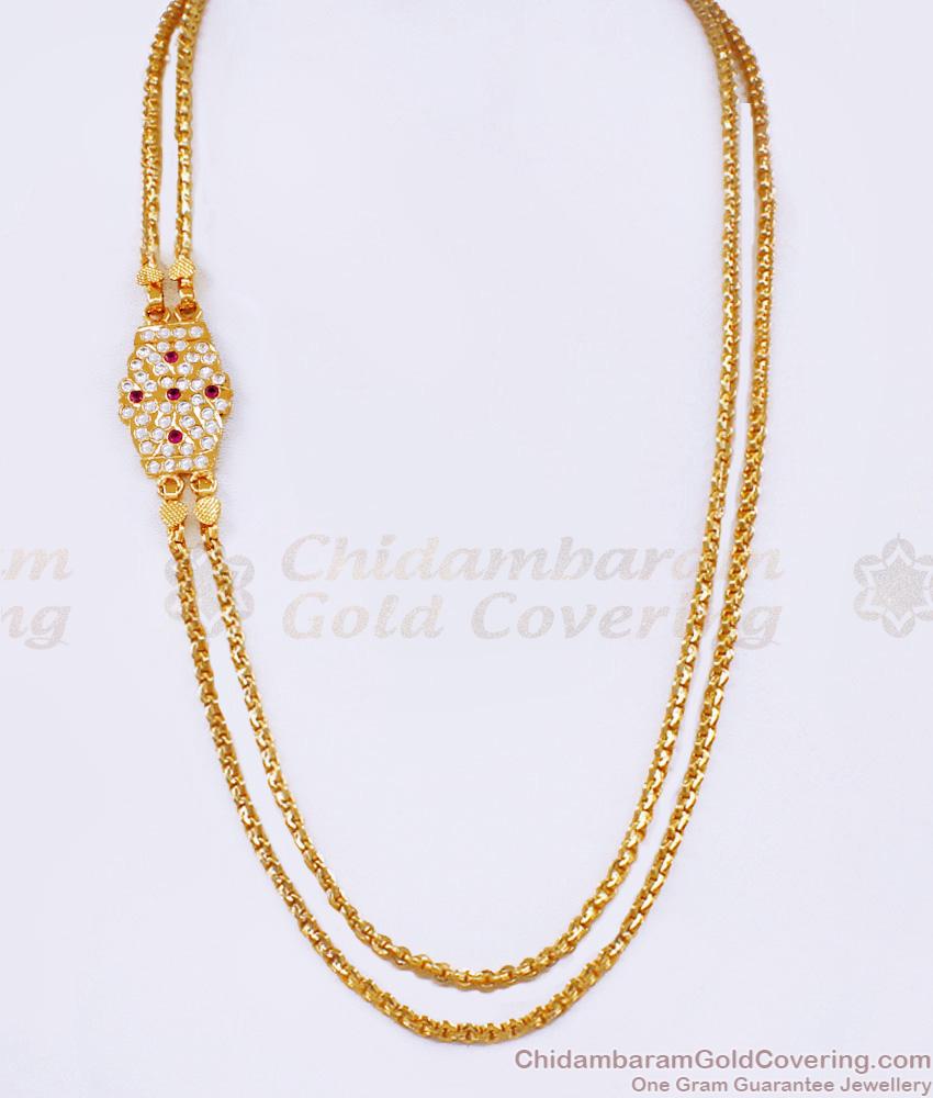 Buy Two Line Gold Imitation Mugappu Chain Five Metal Jewelry Online MCH1679 Buy Two Line Gold Imitation Mugappu Chain Five Metal Jewelry Online MCH1679