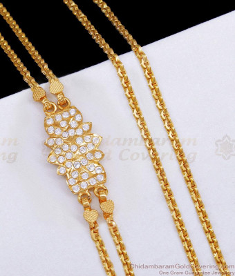 Full White Stone Impon Side Pedant Mugappu Chain For Regular Use MCH1680