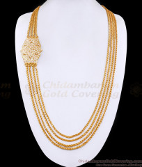 30 Inch Long Multi Stone Impon Mugappu Chain For Women MCH1681-Lg 30 Inch Long Multi Stone Impon Mugappu Chain For Women MCH1681-Lg