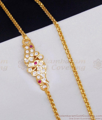 New Arrival Single Line Impon Panchaloha Peacock Mugappu Chain With Stone MCH1687