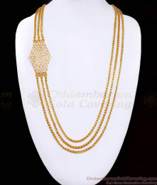 30 Inch Premium Quality Impon Panchaloha Gati Stone Mugappu 3 Line Thali Chain MCH1691-Lg 30 Inch Premium Quality Impon Panchaloha Gati Stone Mugappu 3 Line Thali Chain MCH1691-Lg