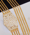 30 Inch Long Latest 4 Line Gold Plated Wheat Chain Impon Side Pendant Design MCH1692-Lg