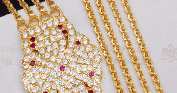 30 Inch Long Grand Look Impon Four Line Mugappu Thali Chain Design Shop ...