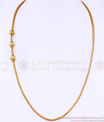 Plain 1 Gram Gold Ball Mugappu Thali Chain Collections For Women MCH1696