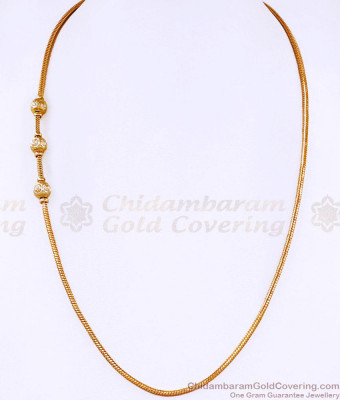 Plain 1 Gram Gold Ball Mugappu Thali Chain Collections For Women MCH1696
