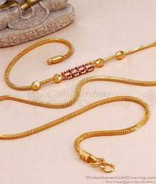 Latest Spiral Design Ruby White Stone Mugappu Thali Chain MCH1697 Latest Spiral Design Ruby White Stone Mugappu Thali Chain MCH1697