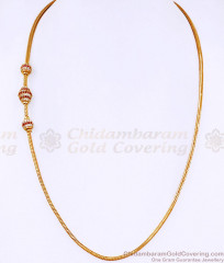 Beautiful Ruby White Ball Design Gold Mugappu Chain Designs Online MCH1698 Beautiful Ruby White Ball Design Gold Mugappu Chain Designs Online MCH1698