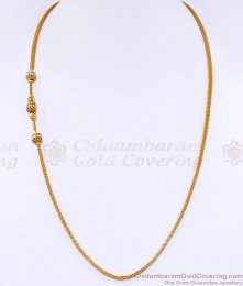 New Arrival Thin Gold Imitation Mugappu Chain Ad Stone Ball Design MCH1699
