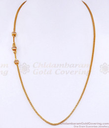 Stylish Ball Type Gold Plated Mugappu Thali Chain With Stones MCH1700