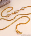 Full White Stone Ball Design Gold Plated Mopu Thali Designs Online MCH1701