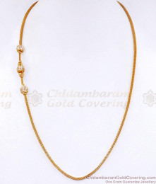 Full White Stone Ball Design Gold Plated Mopu Thali Designs Online MCH1701