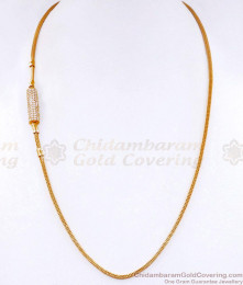 Elegant White Stone Gold Imitation Mugappu Chain Collections With Price MCH1703