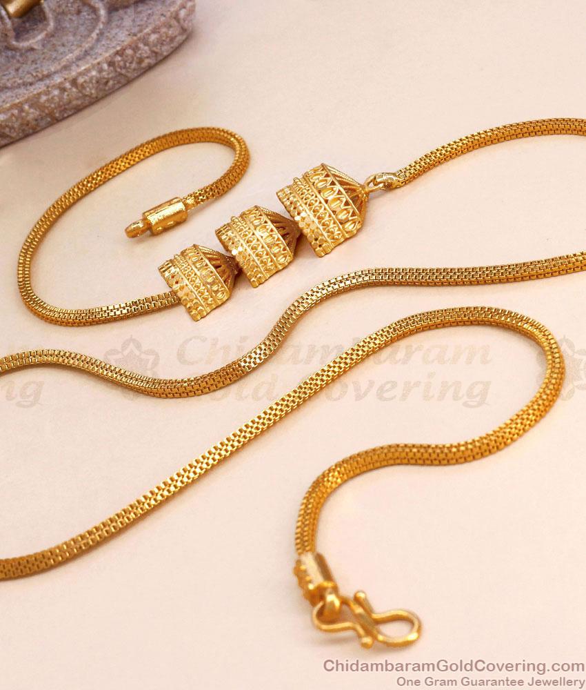 Stylish Gold Imitation Plain Mugappu Thali Design For Function Wear MCH1710