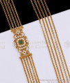 Light Weight Temple Jewelry Mugappu Chain Emerald Stone Design MCH1718