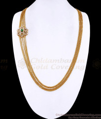Beautiful Floral Design Emerald Stone Antique Gold Mugappu Chain Online MCH1720 Beautiful Floral Design Emerald Stone Antique Gold Mugappu Chain Online MCH1720