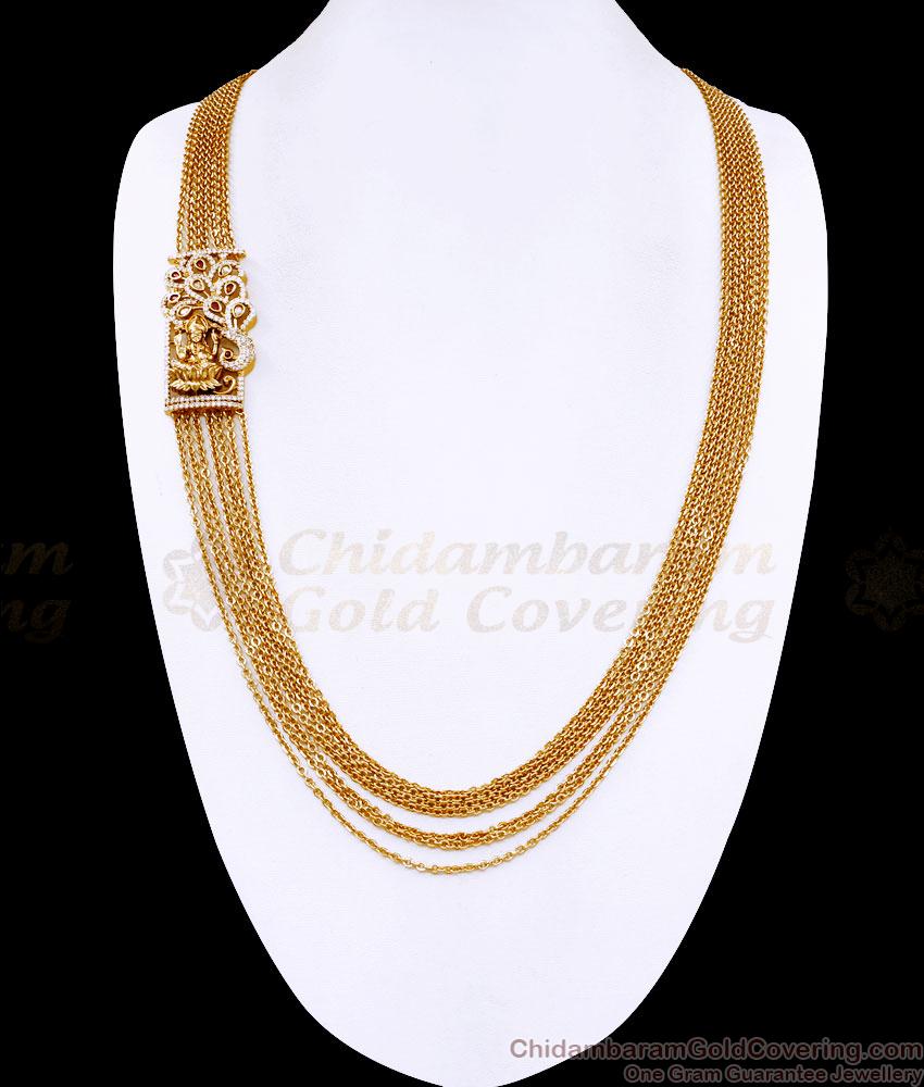 High Quality Antique Gold Matt Finish Lakshmi Mugappu Chain Online MCH1721