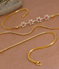 High Quality Micro Gold Plated Floral Side Pendant Thali Chain With Price MCH1723