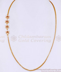 High Quality Micro Gold Plated Floral Side Pendant Thali Chain With Price MCH1723