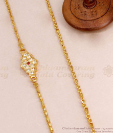 Daily Wear Impon Gold Imitation Mugappu Chain Gati Stone Design Online MCH1729