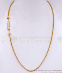 Full White Stone 1 Gram Gold Thali Chain Ball Mugappu Designs MCH1740 Full White Stone 1 Gram Gold Thali Chain Ball Mugappu Designs MCH1740