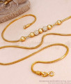 30 Inch Long Micro Gold Polish White Stone Ball Mugappu Matt Finish MCH1743-LG