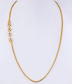 Beautiful Ad Stone Floral Side Pendant Gold Mugappu Chain MCH1748