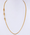 Light Weight Thin Gold Plated Mugappu Chain With Multi Color Stone MCH1749