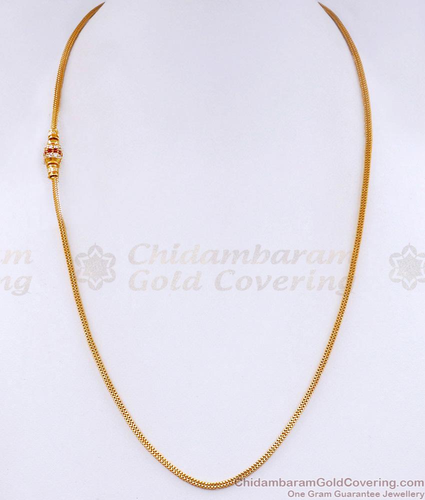 High Quality Gold Imitation Mugappu Thali Chain With Ruby White Stone MCH1752 High Quality Gold Imitation Mugappu Thali Chain With Ruby White Stone MCH1752