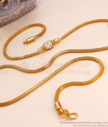 Traditional Gold Imitation White Stone Mugappu Thali Chain Online MCH1753 Traditional Gold Imitation White Stone Mugappu Thali Chain Online MCH1753