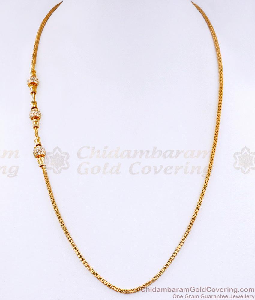 Light Weight Ad Stone Gold Imitation Ball Mugappu Thali Chain Design MCH1756 Light Weight Ad Stone Gold Imitation Ball Mugappu Thali Chain Design MCH1756