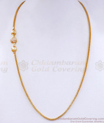 Glittering White Stone Ball Gold Plated Mugappu Chain Design Online MCH1768 Glittering White Stone Ball Gold Plated Mugappu Chain Design Online MCH1768