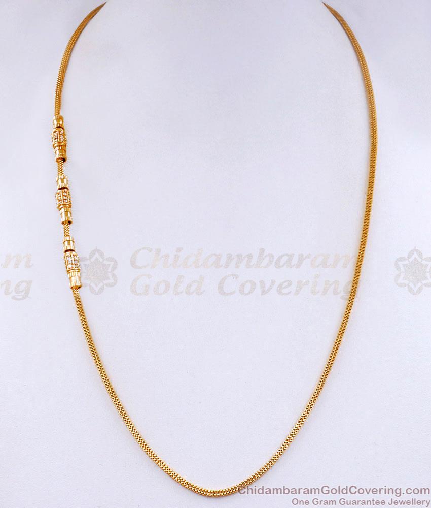 High Quality White Stone Thali Chain Gold Plated Mugappu Designs MCH1770 High Quality White Stone Thali Chain Gold Plated Mugappu Designs MCH1770