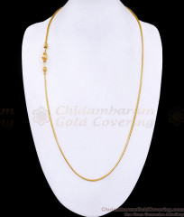 30 Inch Long Plain One Gram Gold Ball Mugappu Side Pendant Chain Online MCH1777-Lg