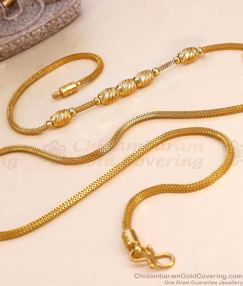 Traditional Ball Pattern Gold Plated Plain Mugappu Chain Designs MCH1779 Traditional Ball Pattern Gold Plated Plain Mugappu Chain Designs MCH1779