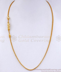 Traditional Ball Pattern Gold Plated Plain Mugappu Chain Designs MCH1779