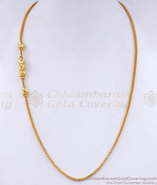 Traditional Ball Pattern Gold Plated Plain Mugappu Chain Designs MCH1779