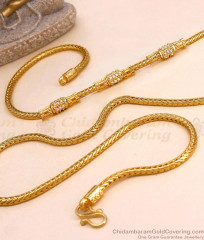 Latest Gold Imitation White Stone Side Pendant Thali Chain For Women MCH1781 Latest Gold Imitation White Stone Side Pendant Thali Chain For Women MCH1781