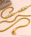 New Arrival Golden Beads White Stone Mugappu Thali Chain For Women MCH1784
