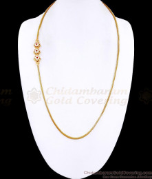 30 Inch Long High Quality One Gram Gold Floral Mugappu Thali Chain With Stone MCH1787-LG
