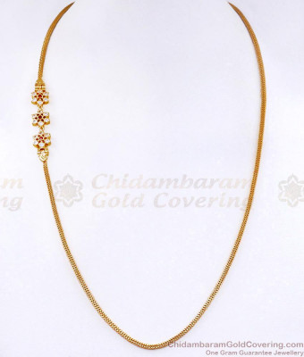 Buy Micro Gold Plated Thin Mugappu Chain Floral Design Online MCH1791