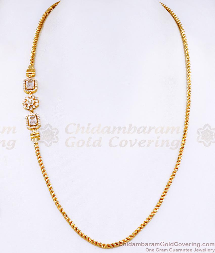 Beautiful Ad Stone Side Pendant Mugappu Thali With Gold Murukku Chain MCH1793