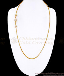 30 Inch Long Full White Stone Side Pendant Gold Mugappu Thali Chain Ball Design MCH1796-LG 30 Inch Long Full White Stone Side Pendant Gold Mugappu Thali Chain Ball Design MCH1796-LG