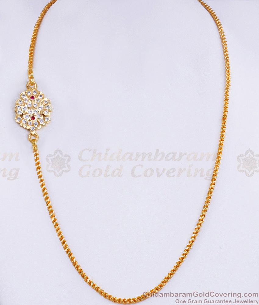Latest Gati Stone Impon Side Pendant Mopu With Gold Saradu Chain MCH1801 Latest Gati Stone Impon Side Pendant Mopu With Gold Saradu Chain MCH1801