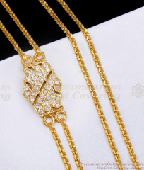 New Arrival Two Line Impon Mugappu Thali Chain White Stone Design MCH1802