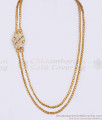 New Arrival Two Line Impon Mugappu Thali Chain White Stone Design MCH1802