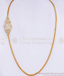 High Quality Gold Polish Five Metal Mugappu White Stone Side Pendant Chain MCH1808